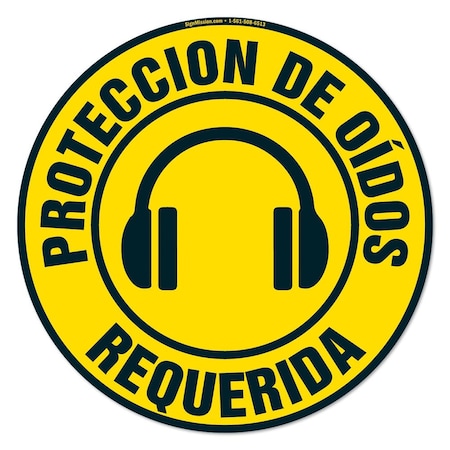 Proteccion De Oidos Requerida 16in Non-Slip Floor Marker, 6PK
